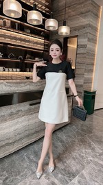 AAAA
 Chanel Clothing Dresses Black White Splicing Spring/Summer Collection Fashion