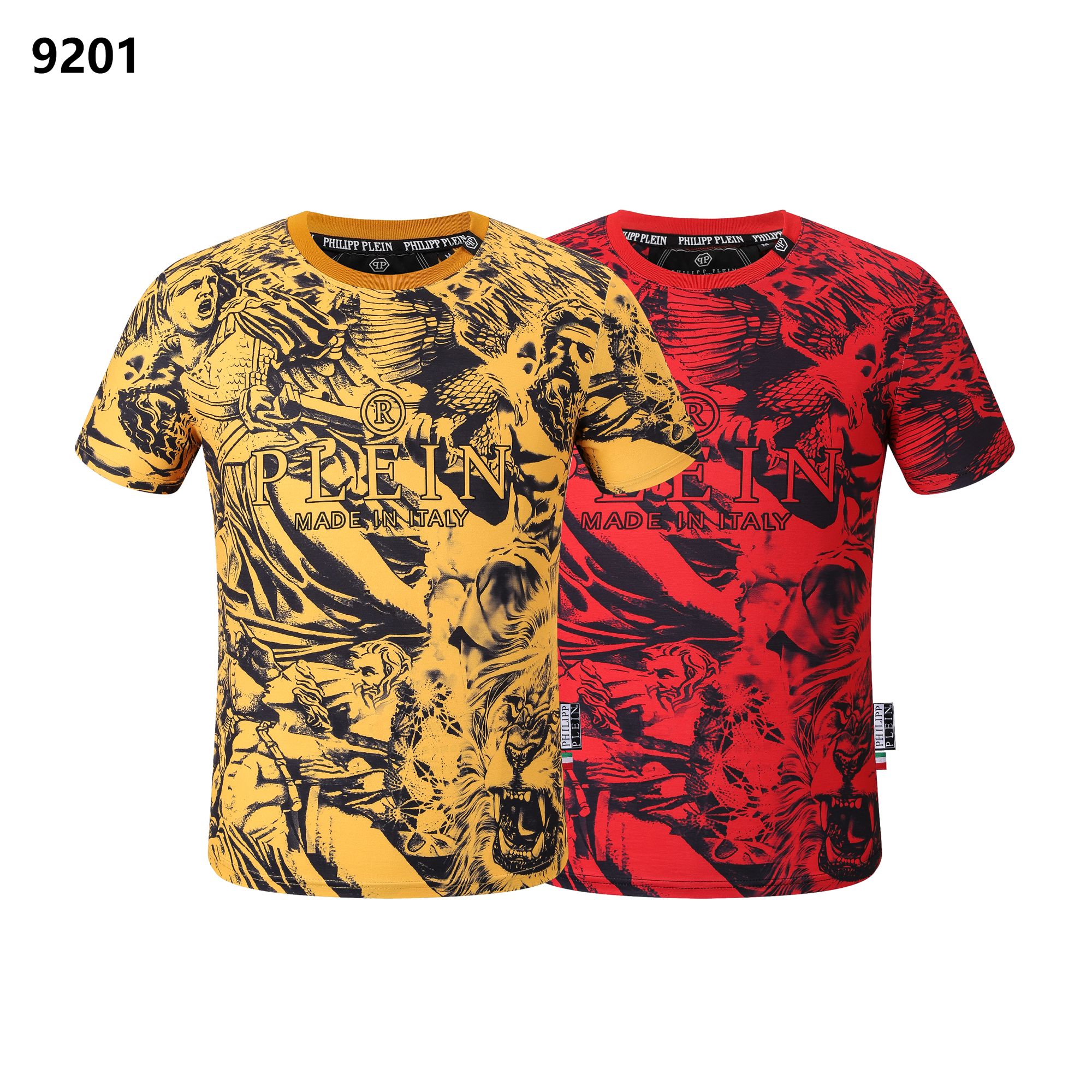 Philipp Plein AAA+
 Clothing T-Shirt Buy the Best High Quality Replica
 Red Yellow Men Spring/Summer Collection Short Sleeve