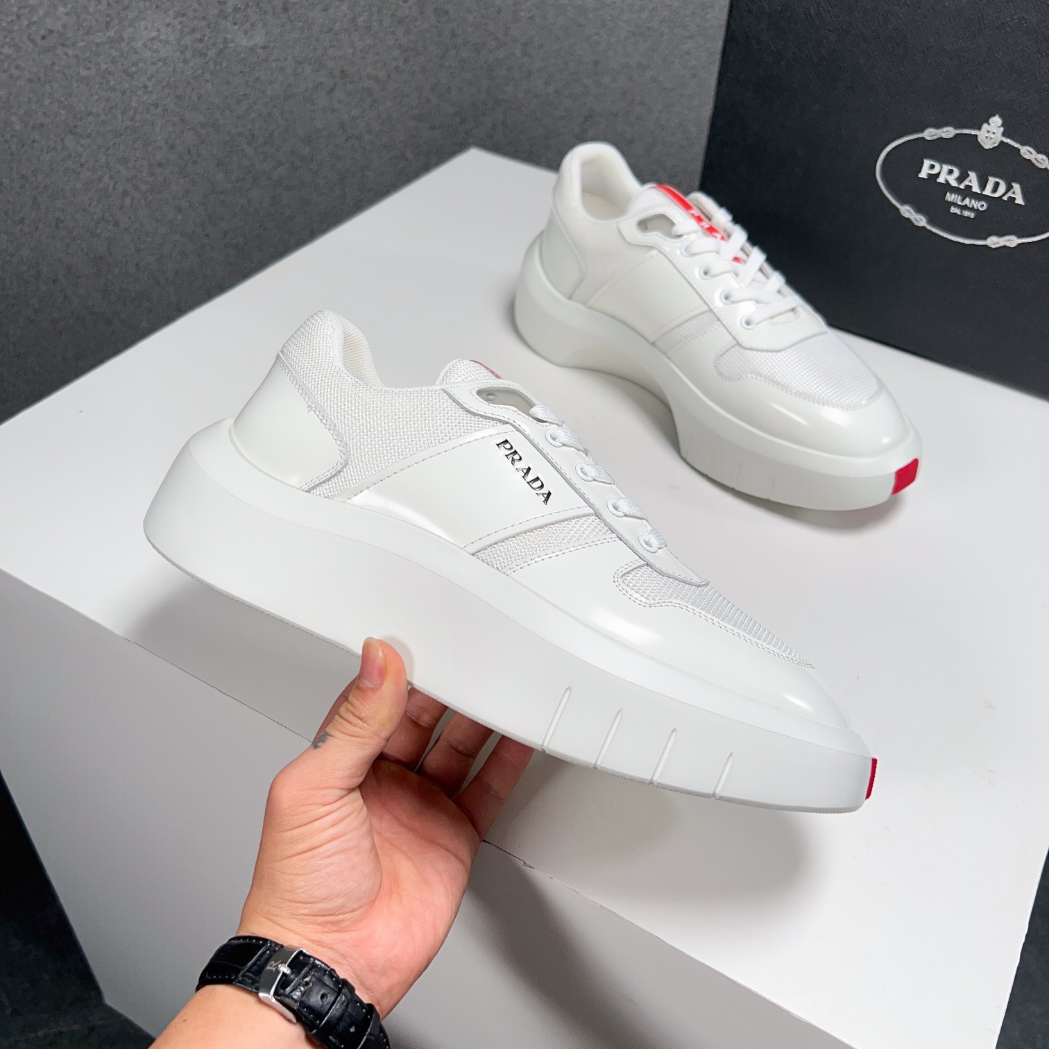 Prada Style Green Leather Men's Shoes Lookbook Reference image 2