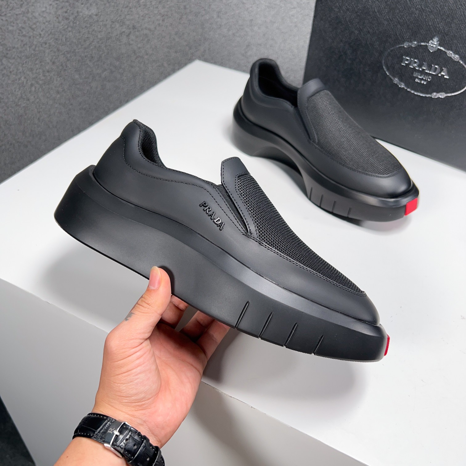 Prada Style Green Leather Men's Shoes Lookbook Reference image 2