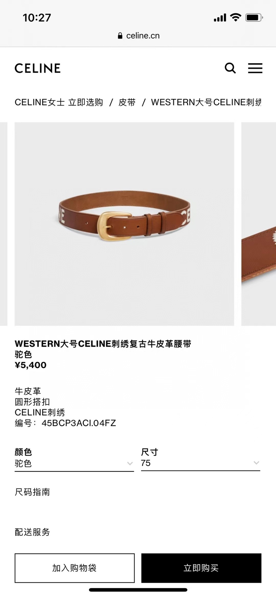 赛琳CELINEWESTERN大号C