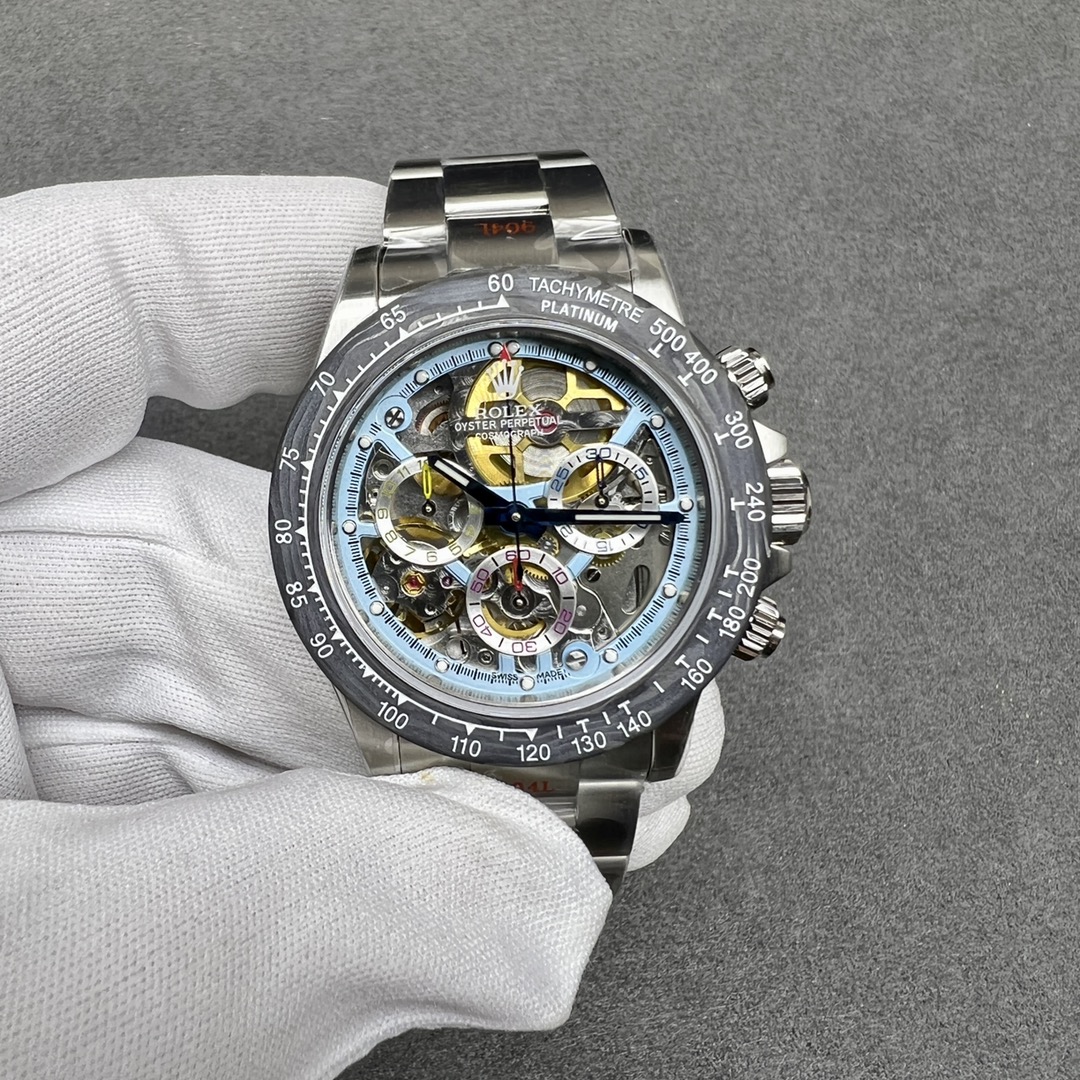 Rolex Daytona Orologio da Polso Blu Openwork