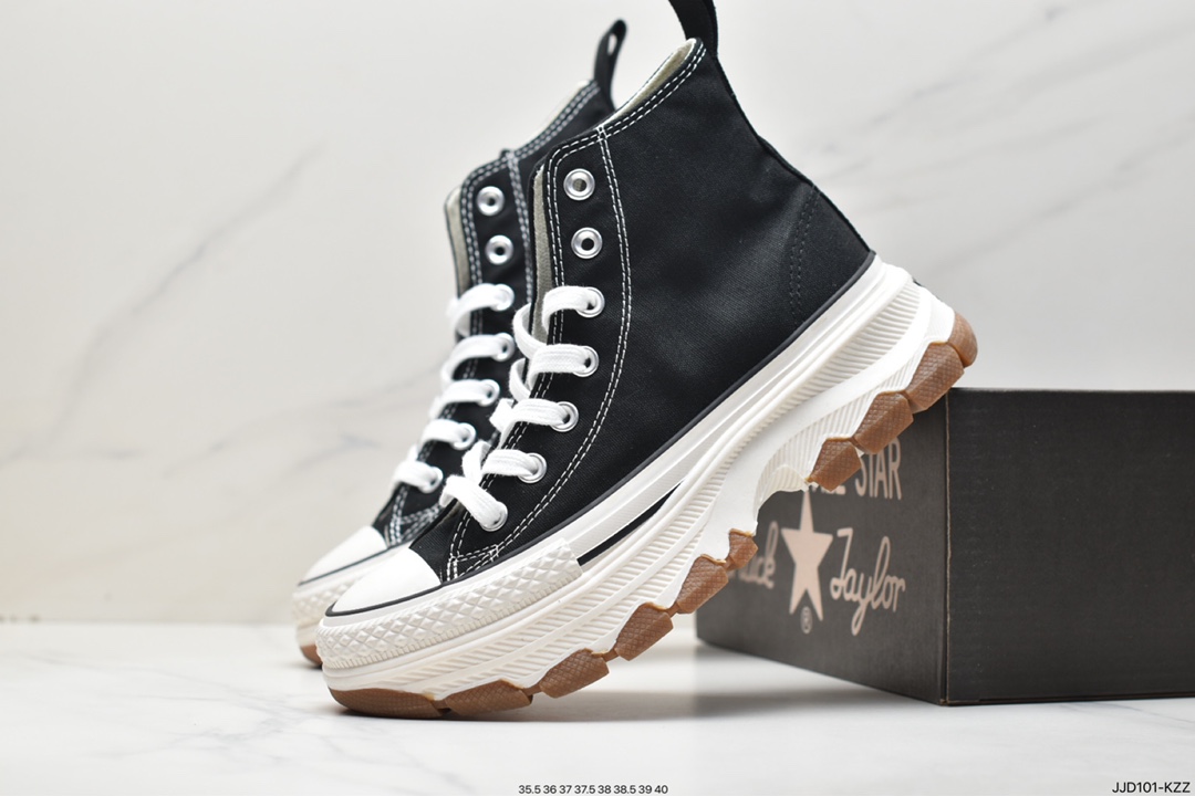 Converse Run Star Hike1970s Xiao Zhan and Zhang Yuqi's same Valentine's Day limited edition platform sawtooth bottom thick bottom heightening canvas shoes