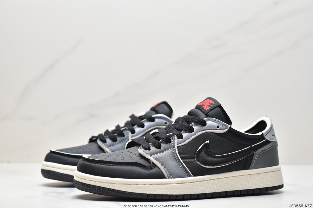 Air Jordan 1 Low Black Gray Toe AJ1 Joe 1 Low Top Casual Shoes DV0982-006