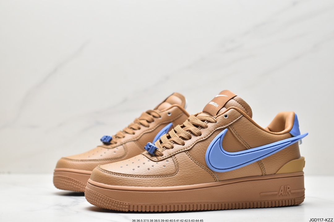 AMBUSH x Nike Air Force 1 Low ”Blue/Yellow” Air Force One wide-soled series low-top sneakers ”Joint Racing Blue and Yellow Big Hook” DV3464-500