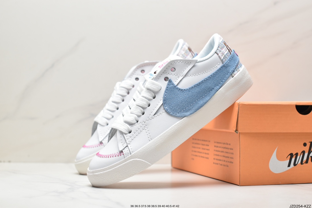 Nike Blazer Low'77 Jumbo White and Yellow Classic All-match Low-top Trail Blazer Casual Sports Shoes FJ7741-141