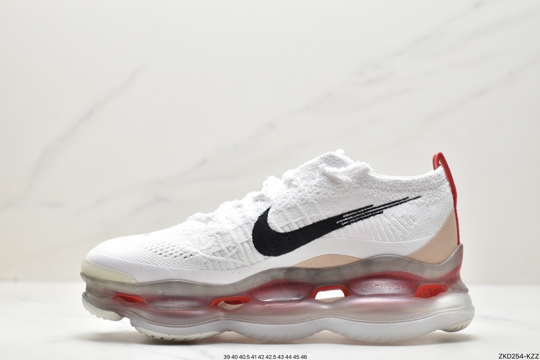 Air Cushion W Nike Vapor Max White Black Red Steam Air Cushion Jogging Shoes FD4319-101