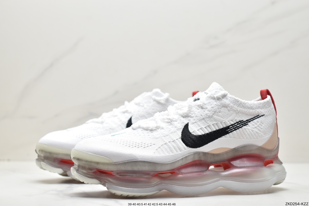 Air Cushion W Nike Vapor Max White Black Red Steam Air Cushion Jogging Shoes FD4319-101