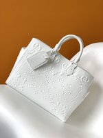 Louis Vuitton LV Sac Plat Bags Handbags Black White Men Cowhide Fabric M44964