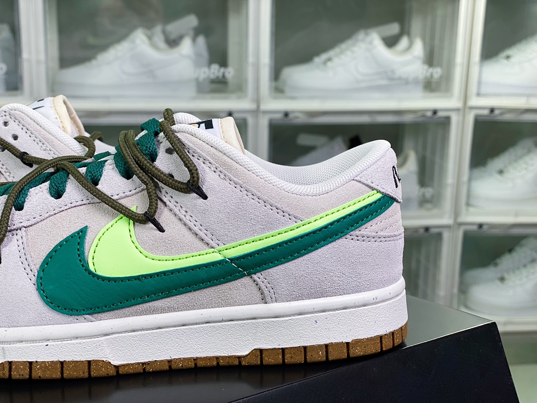 SB Dunk Low SE ”85 Double Swoosh/Grey/Black/Green/Volt” dunk shoes ”light gray, black, green, fluorescent green double hook” DO9457-129