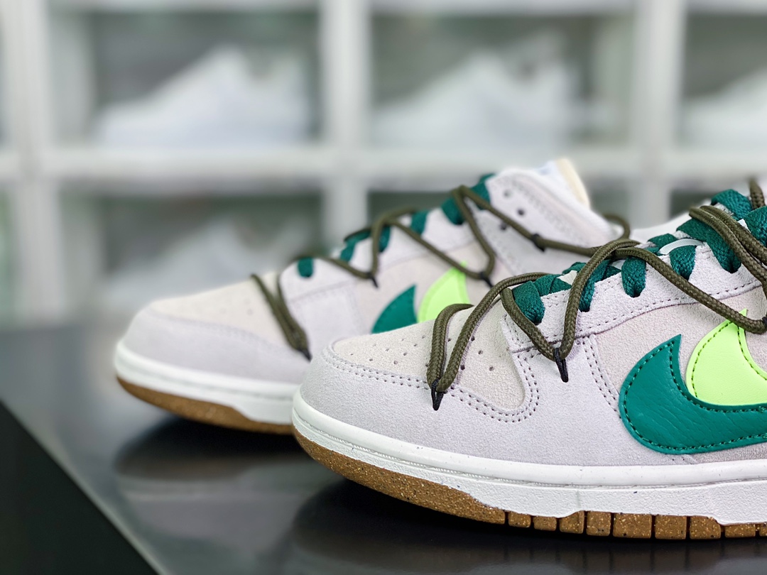 SB Dunk Low SE ”85 Double Swoosh/Grey/Black/Green/Volt” dunk shoes ”light gray, black, green, fluorescent green double hook” DO9457-129