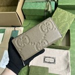Gucci Wallet Grey Printing Fabric Fashion