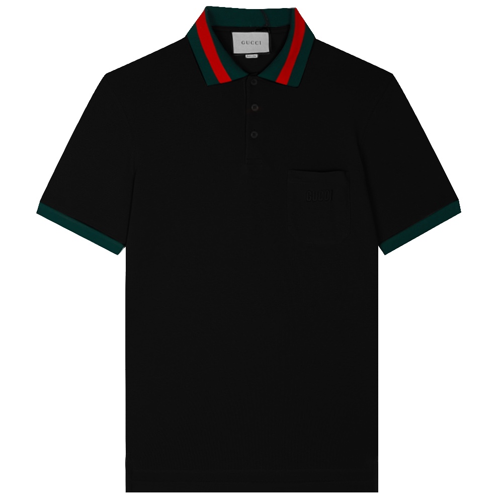GUCC G* 2023SS nuevo polo de cuello vuelto de primavera/verano, con bordado de logotipo de letras en el bolsillo, diseñ…