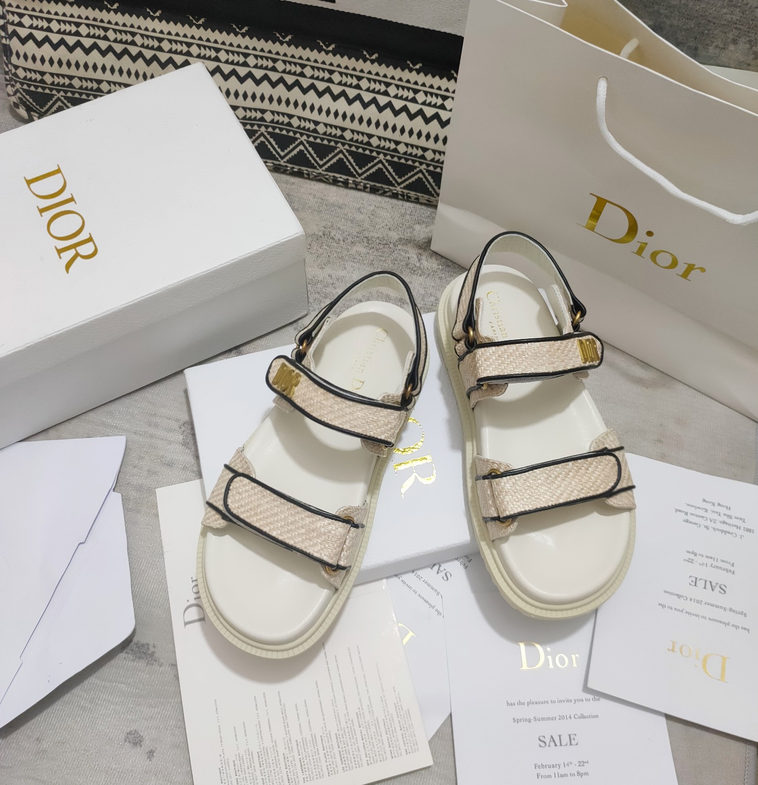 Dior Shoes Sandals Weave Cowhide TPU Beach