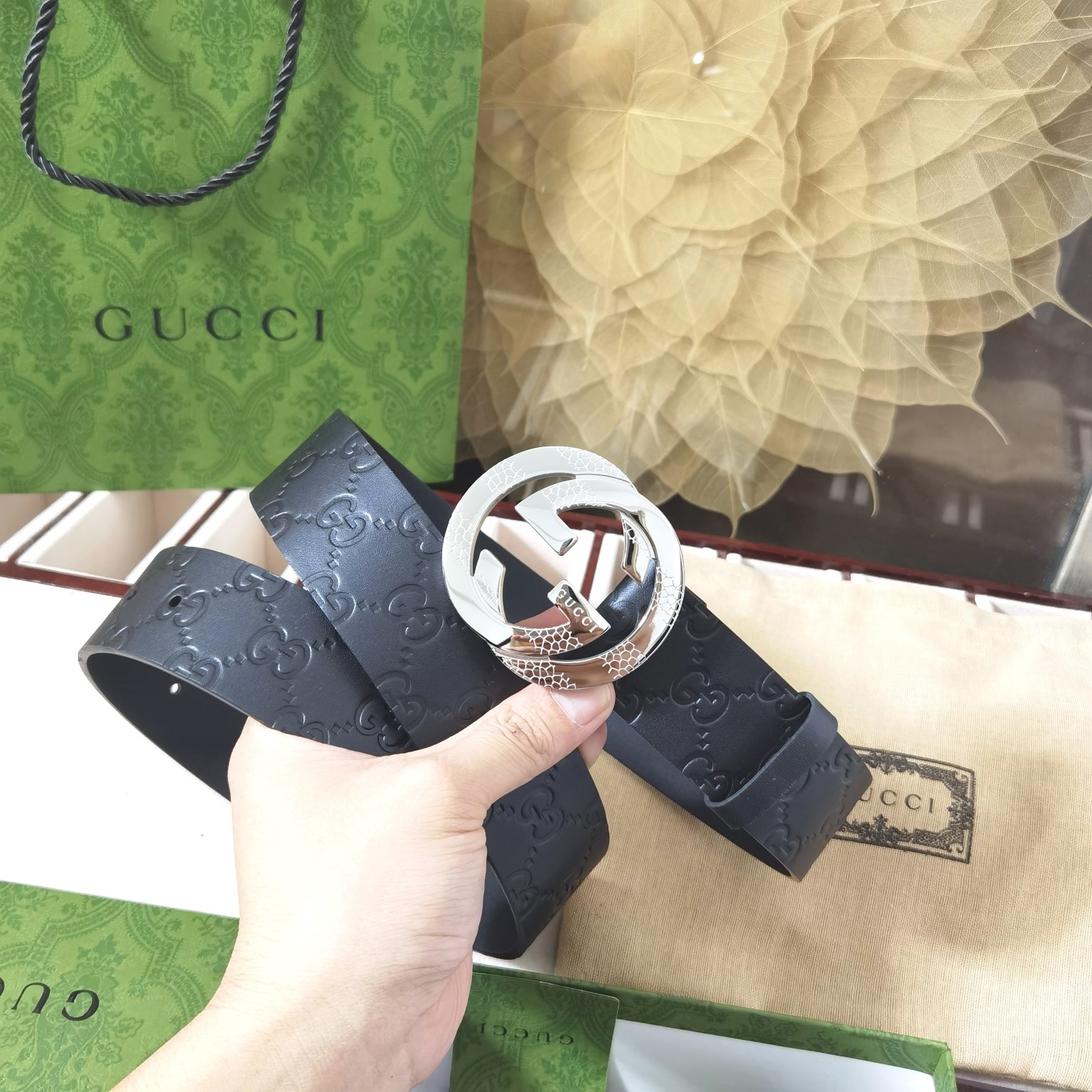  🆕Gucci㊣品质之选 4.0cm 进口头层牛🐂皮  纯钢五金扣头，纯原 渠道货！