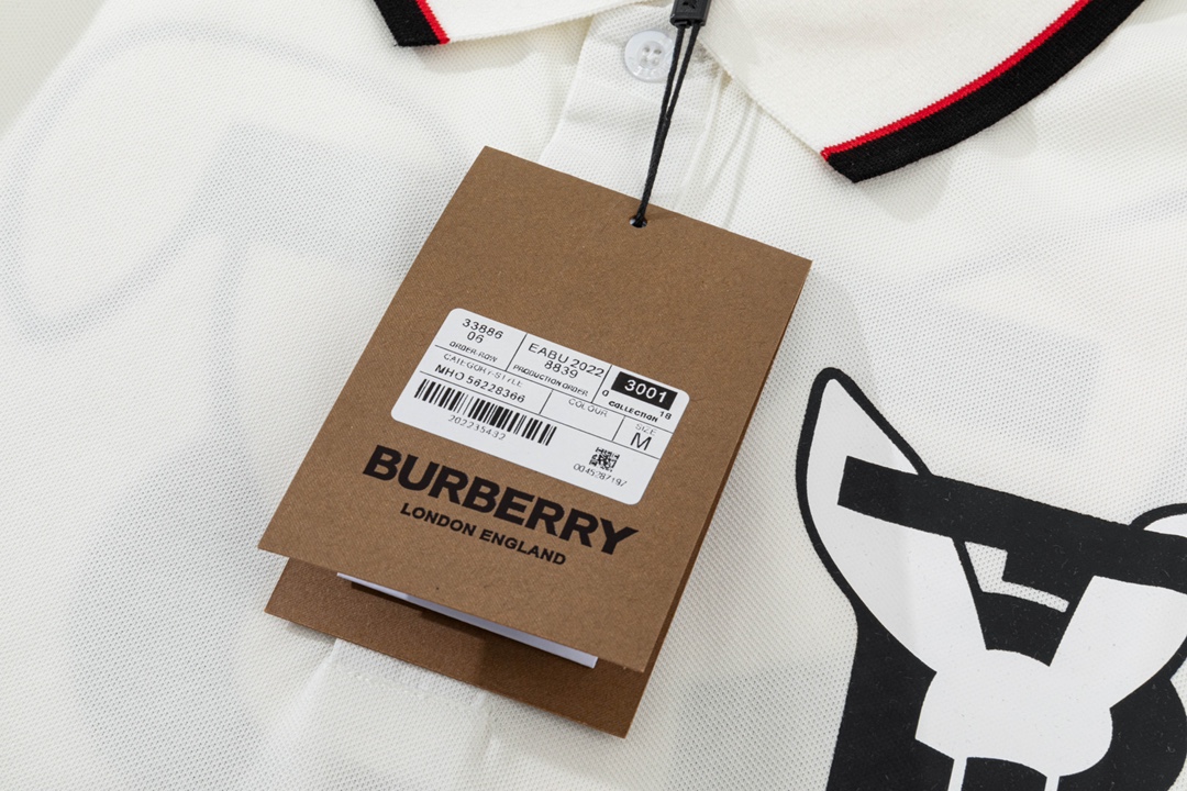 Burberry BABBOL Polo: 1980s-Inspired Custom Upgrade in White, M-3XL Sizes - 图片 5