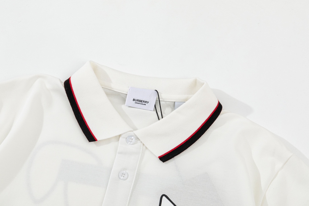 Burberry BABBOL Polo: 1980s-Inspired Custom Upgrade in White, M-3XL Sizes - 图片 2