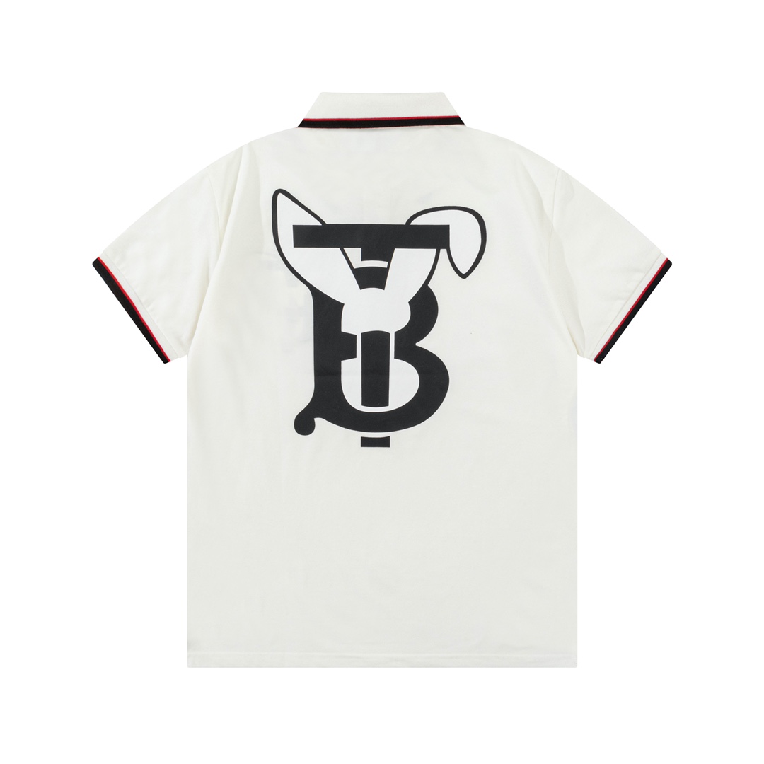 Burberry BABBOL Polo: 1980s-Inspired Custom Upgrade in White, M-3XL Sizes - 图片 9