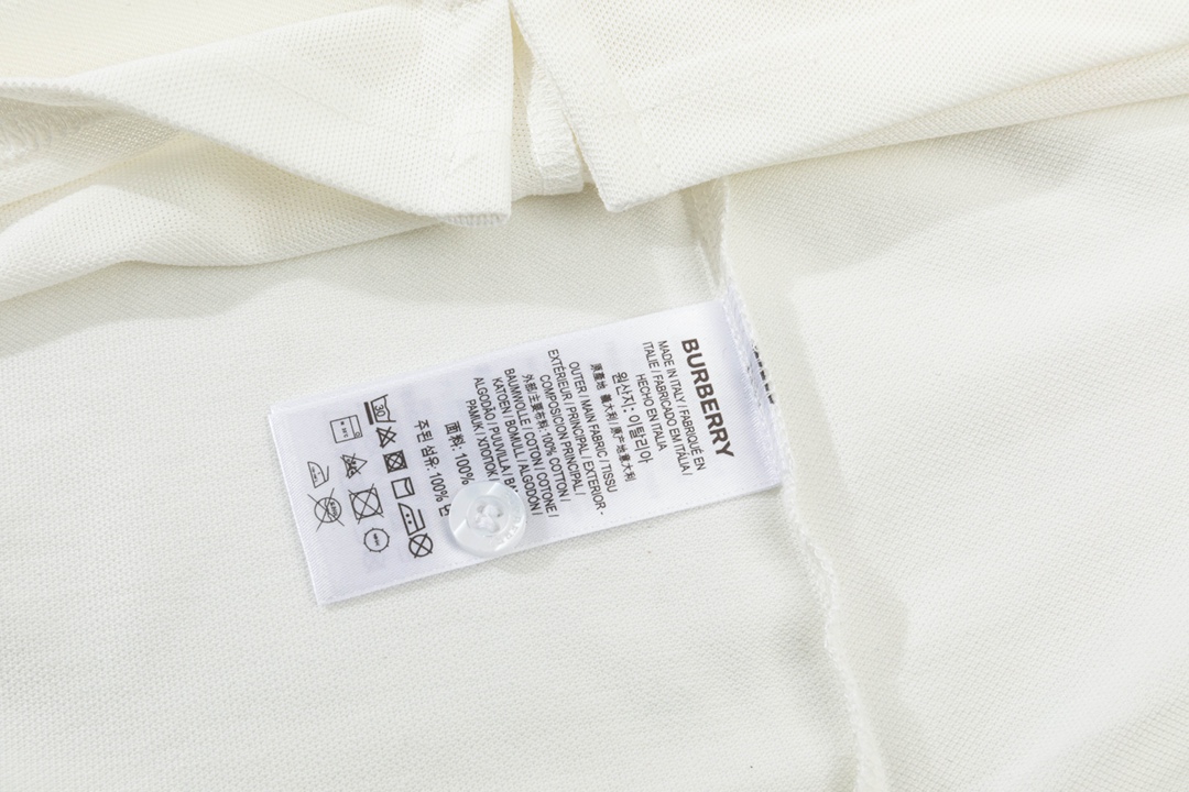 Burberry BABBOL Polo: 1980s-Inspired Custom Upgrade in White, M-3XL Sizes - 图片 8