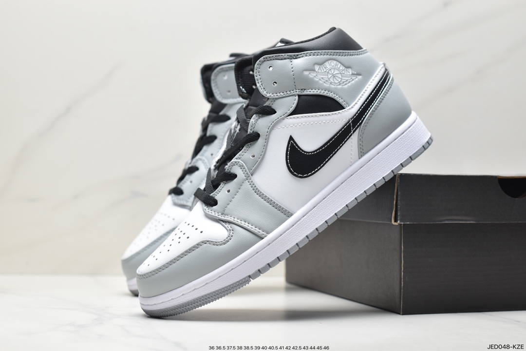 Air Jordan 1 Retro Mid ”White Camo” AJ1 mid-top basketball shoes ”white and gray camouflage” DC9035-100