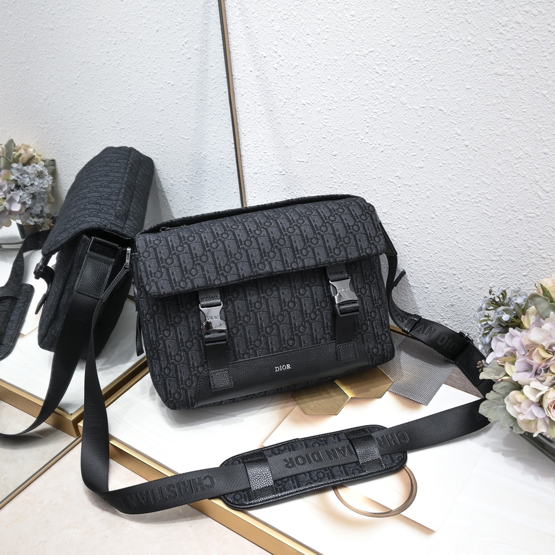 Dior Handbags Messenger Bags Beige Black Yellow Printing Fabric Explorer