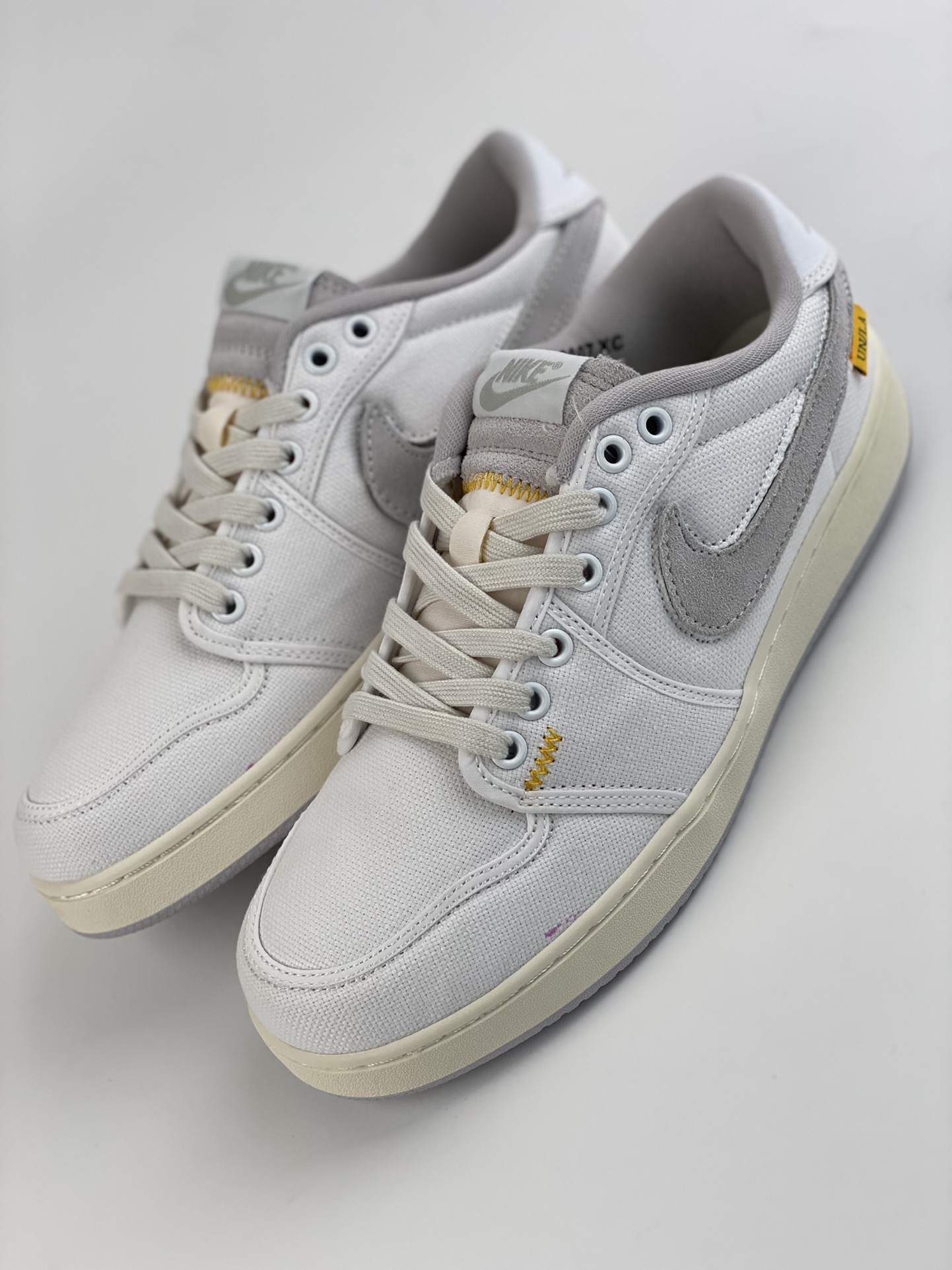 Union LA x Air Jordan 1 KO Low ”white” UN joint canvas light white replaceable Velcro hook DO8912-101