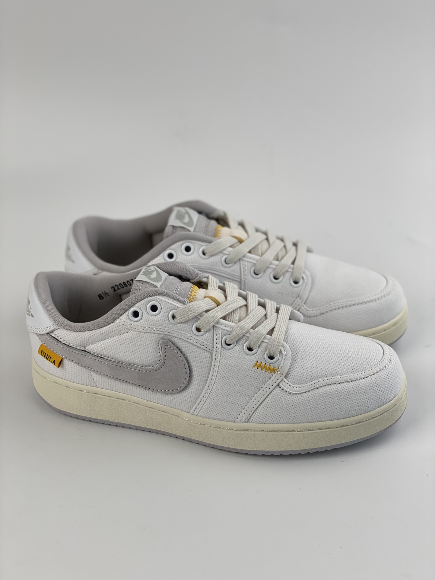 Union LA x Air Jordan 1 KO Low ”white” UN joint canvas light white replaceable Velcro hook DO8912-101