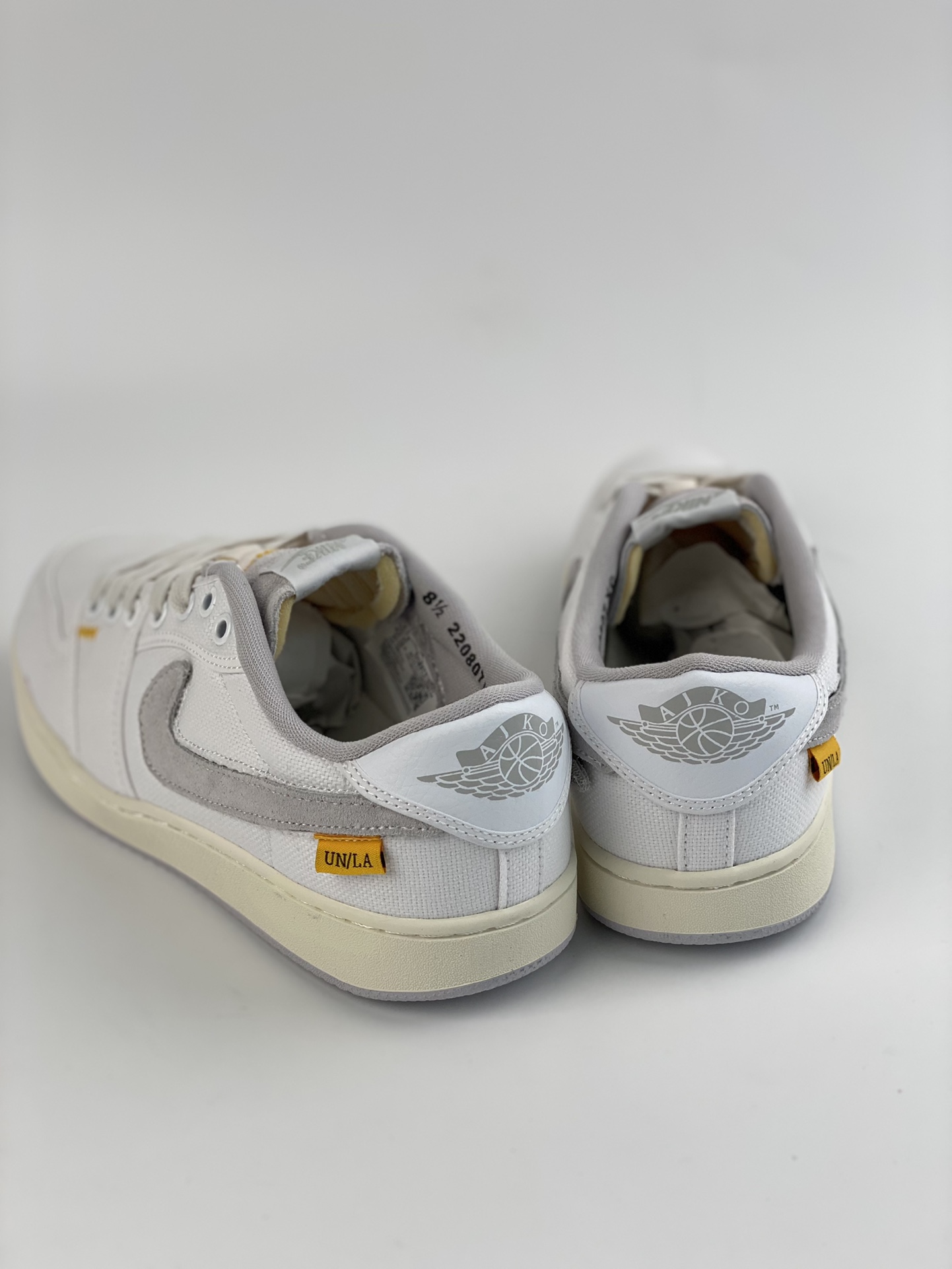 Union LA x Air Jordan 1 KO Low ”white” UN joint canvas light white replaceable Velcro hook DO8912-101