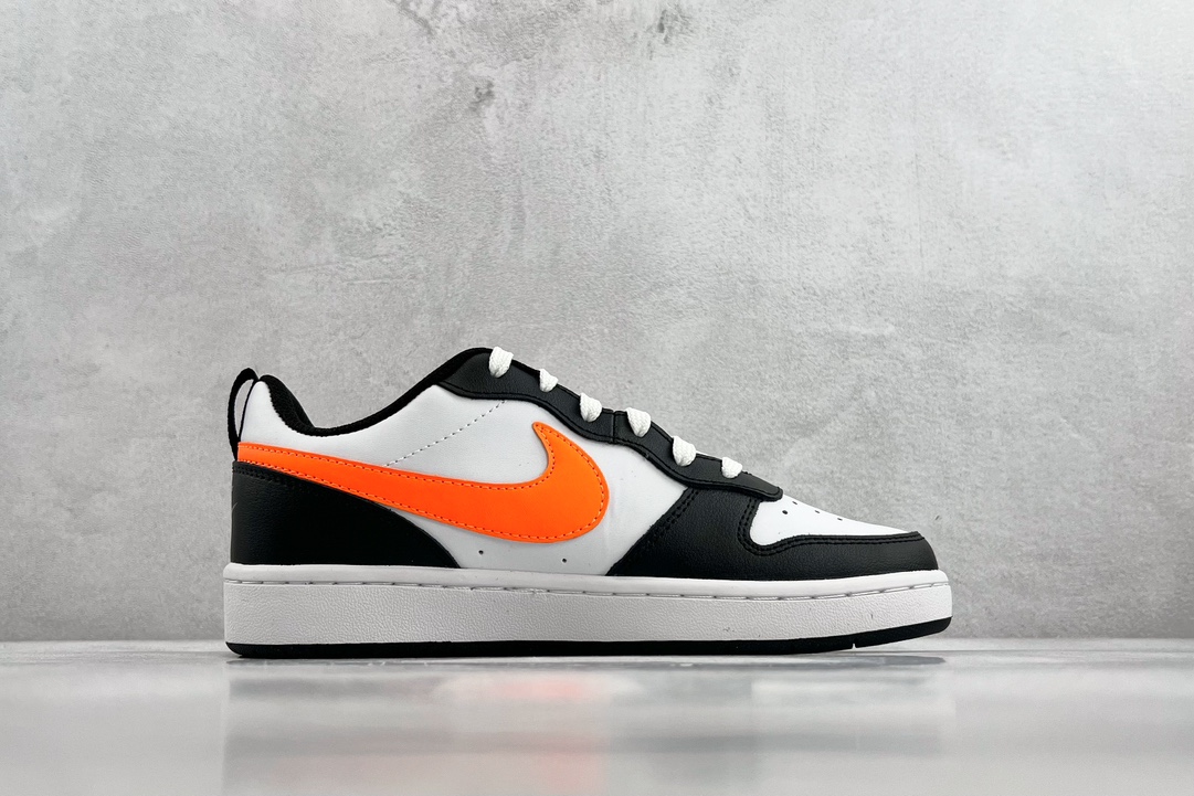 New channel exclusive Nike Court Borough Low 2 GS black, white and orange BQ5448-115