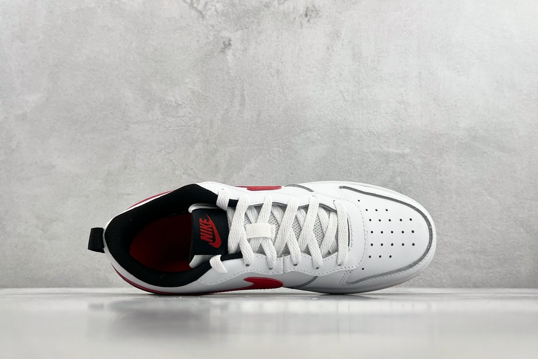 140 全新渠道特供 Nike Court Borough Low 2 GS 白黑红 BQ5448-110