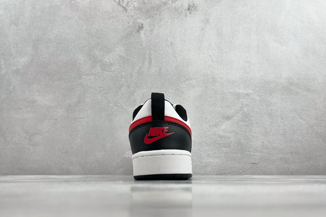 140 全新渠道特供 Nike Court Borough Low 2 GS 白黑红 BQ5448-110