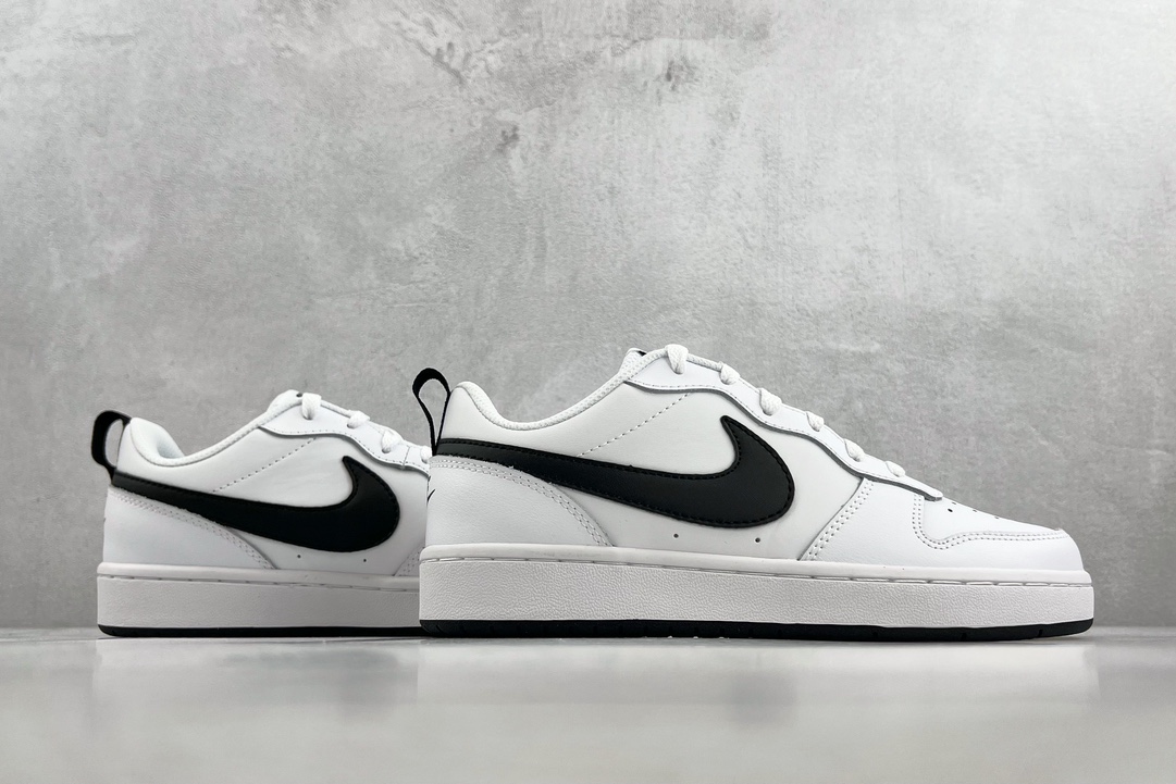 140 全新渠道特供 Nike Court Borough low 2 黑白 BQ5448-104