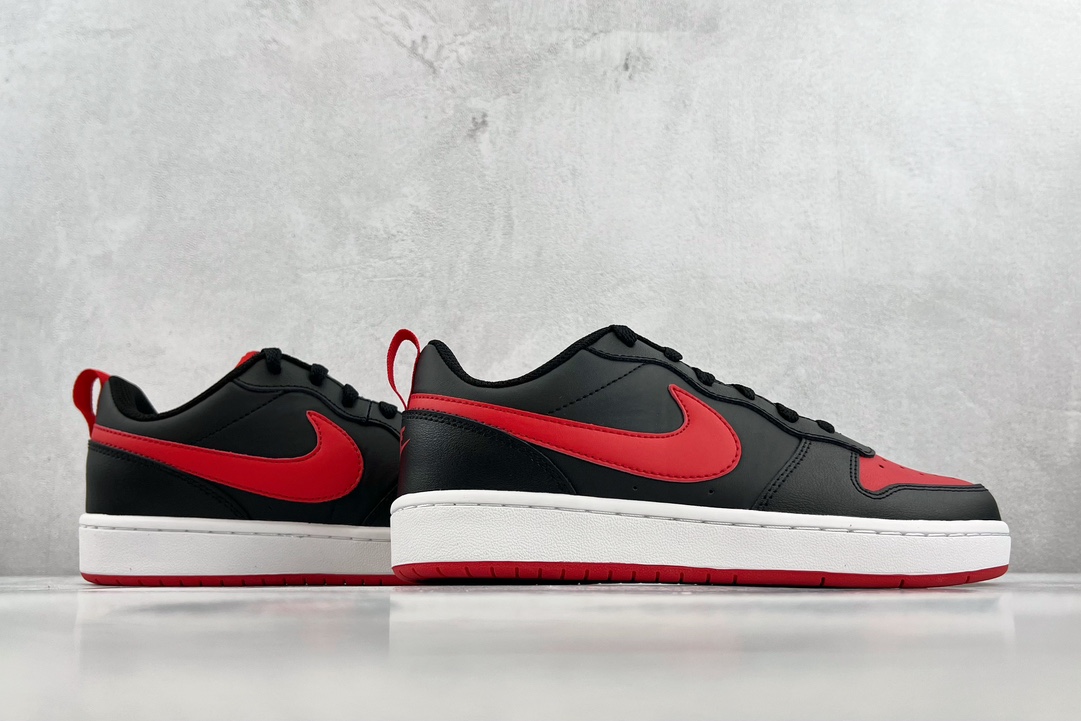 140 全新渠道特供 Nike Court Borough Low 2 GS 黑红 BQ5448-007