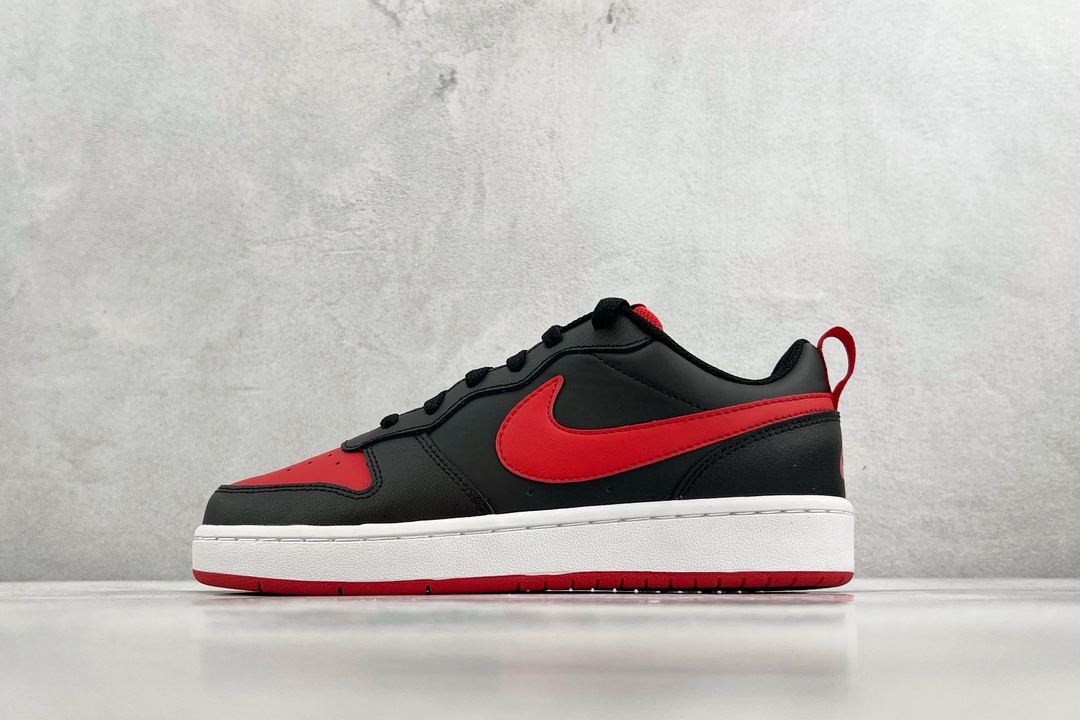 140 全新渠道特供 Nike Court Borough Low 2 GS 黑红 BQ5448-007