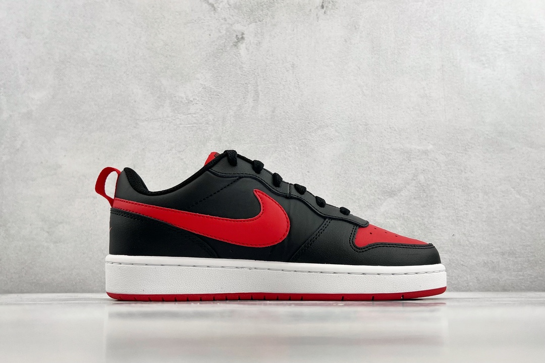 140 全新渠道特供 Nike Court Borough Low 2 GS 黑红 BQ5448-007