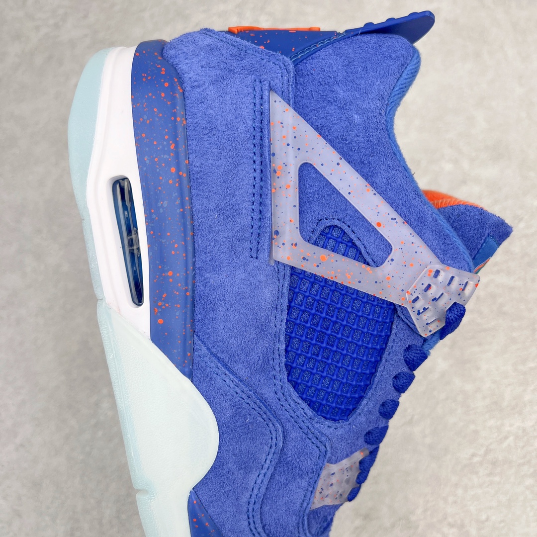 图片[6]-💰130 ＃PB版 福利特价‼Air Jordan AJ4 Retro PE 佛罗里达大学限定鳄鱼蓝橘 耗时半年巨作 40余配色陆续出货 全套原纸板楦头开发 调试30余版 确保原汁原味完美呈现四代版型 一比一鞋头弧度高度趴度鞋身弧度 此版本只针对中端市场 皮料材质有所更替 其他数据细节工艺流程均保持公司一致 细节品控鞋型随意秒杀市面3XX 4XX 原厂TPU网格鞋带扣 正确内里网布 菱角分明不变形无多余毛边 柔软性质感一致于原鞋 原厂织唛标 原厂飞人电绣工艺 独家绑鞋带手法 印刷中底布 四线拉帮 米色美纹纸贴合固定 进口港宝加持 后跟自然饱满 全鞋荧光划线卡点 追求极致完美 每一双都是工艺品 多重QC质检 超越公司货的品控标准 实实在在的免检产品 尺码：40 40.5 41 42 42.5 43 44 44.5 45 46 47.5 编码：by2936000-运动鞋