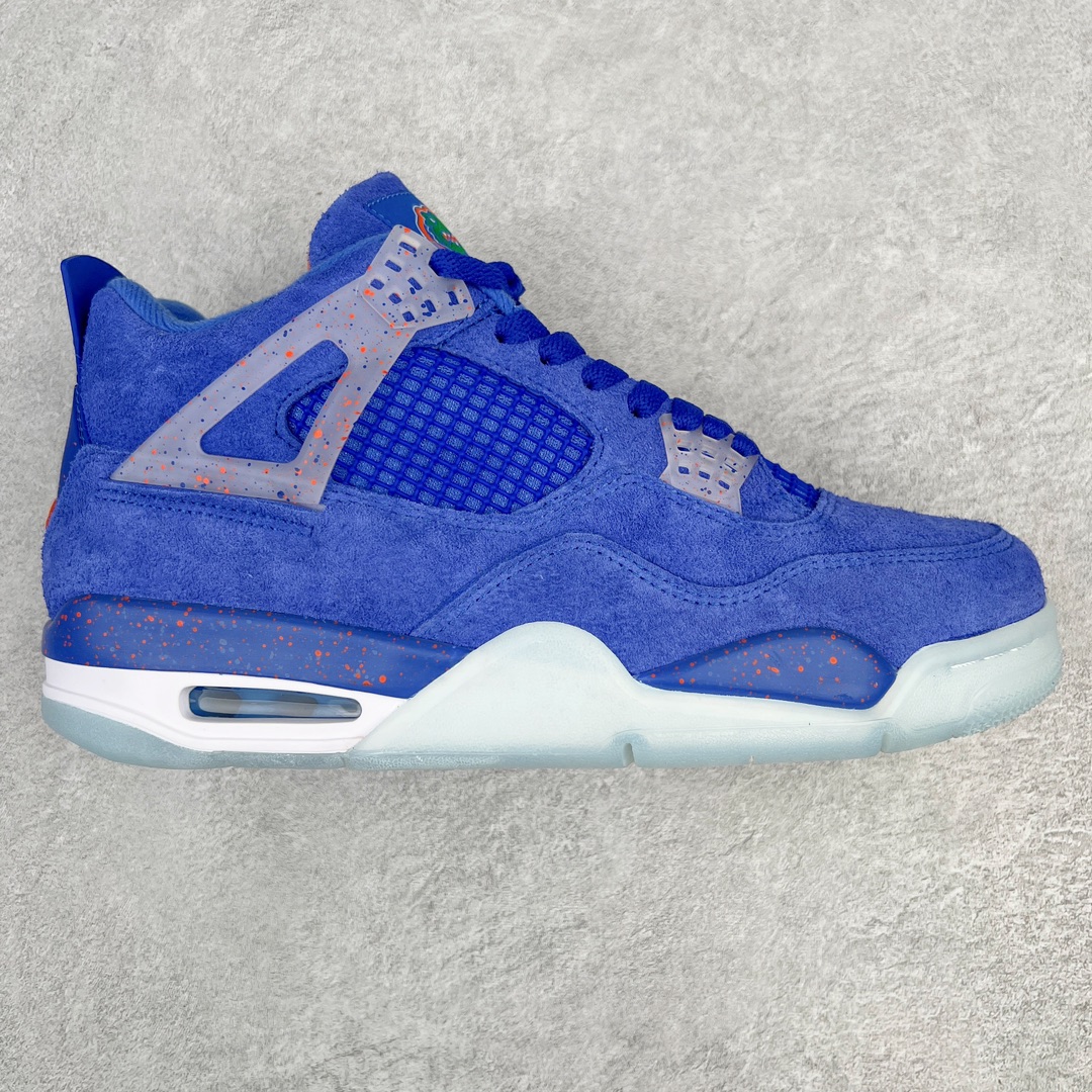 💰130 ＃PB版 福利特价‼Air Jordan AJ4 Retro PE 佛罗里达大学限定鳄鱼蓝橘 耗时半年巨作 40余配色陆续出货 全套原纸板楦头开发 调试30余版 确保原汁原味完美呈现四代版型 一比一鞋头弧度高度趴度鞋身弧度 此版本只针对中端市场 皮料材质有所更替 其他数据细节工艺流程均保持公司一致 细节品控鞋型随意秒杀市面3XX 4XX 原厂TPU网格鞋带扣 正确内里网布 菱角分明不变形无多余毛边 柔软性质感一致于原鞋 原厂织唛标 原厂飞人电绣工艺 独家绑鞋带手法 印刷中底布 四线拉帮 米色美纹纸贴合固定 进口港宝加持 后跟自然饱满 全鞋荧光划线卡点 追求极致完美 每一双都是工艺品 多重QC质检 超越公司货的品控标准 实实在在的免检产品 尺码：40 40.5 41 42 42.5 43 44 44.5 45 46 47.5 编码：by2936000-运动鞋