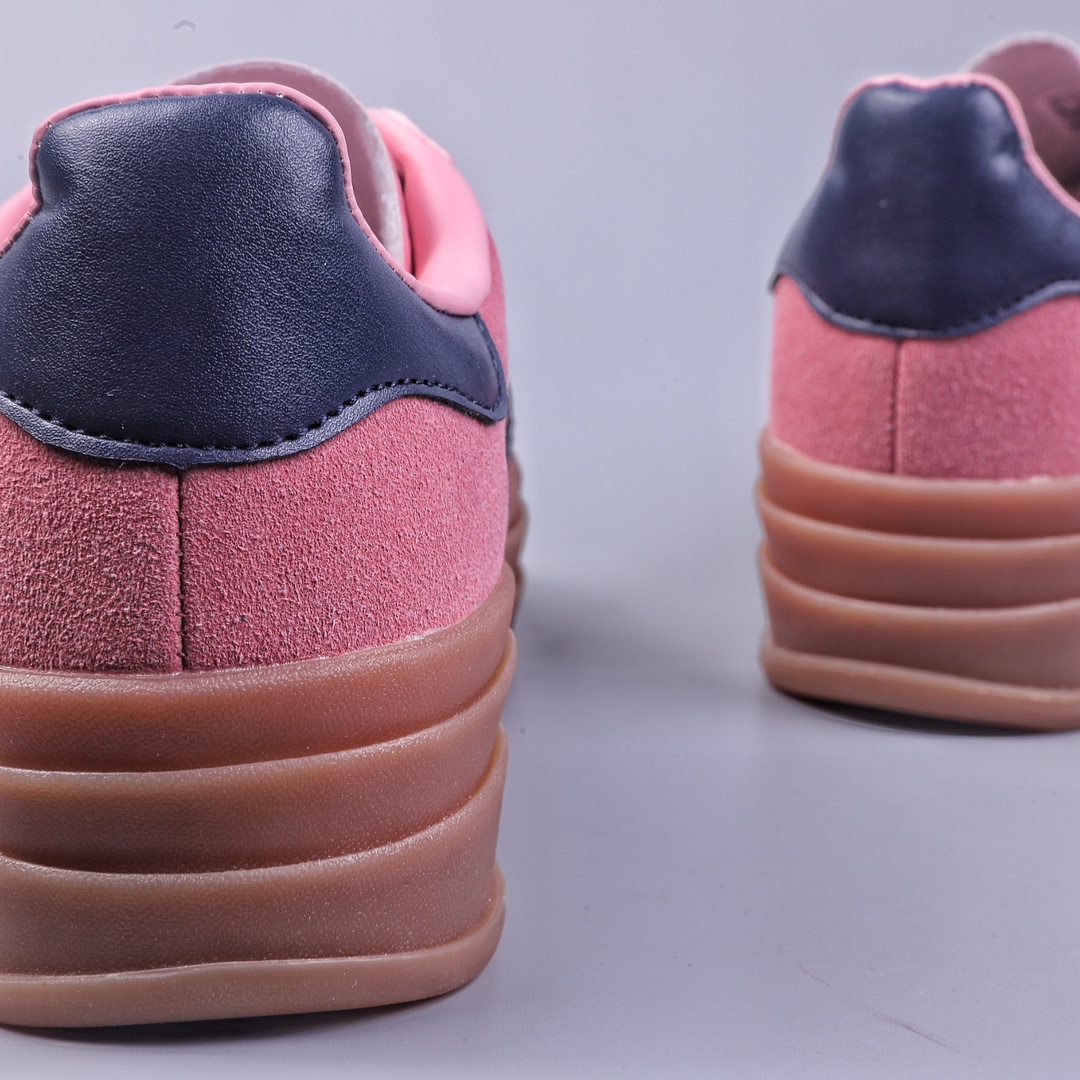 Adidas Originals Gazelle Bold W Antelope Platform Series Sneakers ”Rose Pink Navy Blue Raw Rubber Sole” HO6122