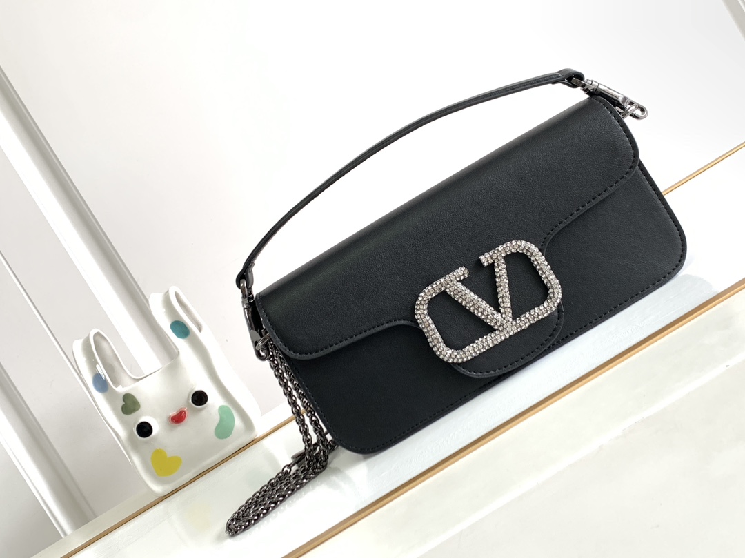 🆕🆕🆕MINI LOCÒ仿水晶装饰手袋-VLogo Signature施华洛世奇®仿水晶装饰-配可拆卸提