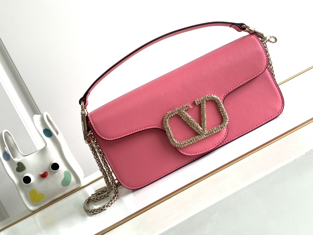 🆕🆕🆕MINI LOCÒ仿水晶装饰手袋-VLogo Signature施华洛世奇®仿水晶装饰-配可拆卸提