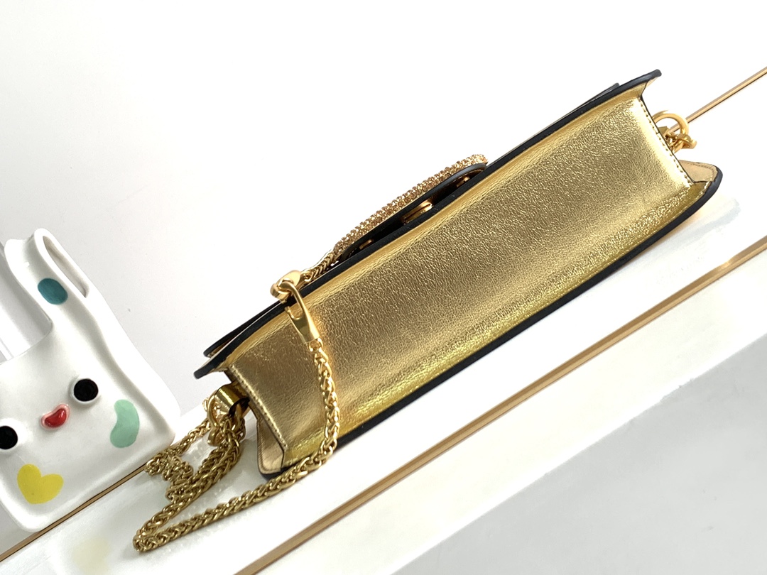 🆕🆕🆕MINI LOCÒ仿水晶装饰手袋-VLogo Signature施华洛世奇®仿水晶装饰-配可拆卸提