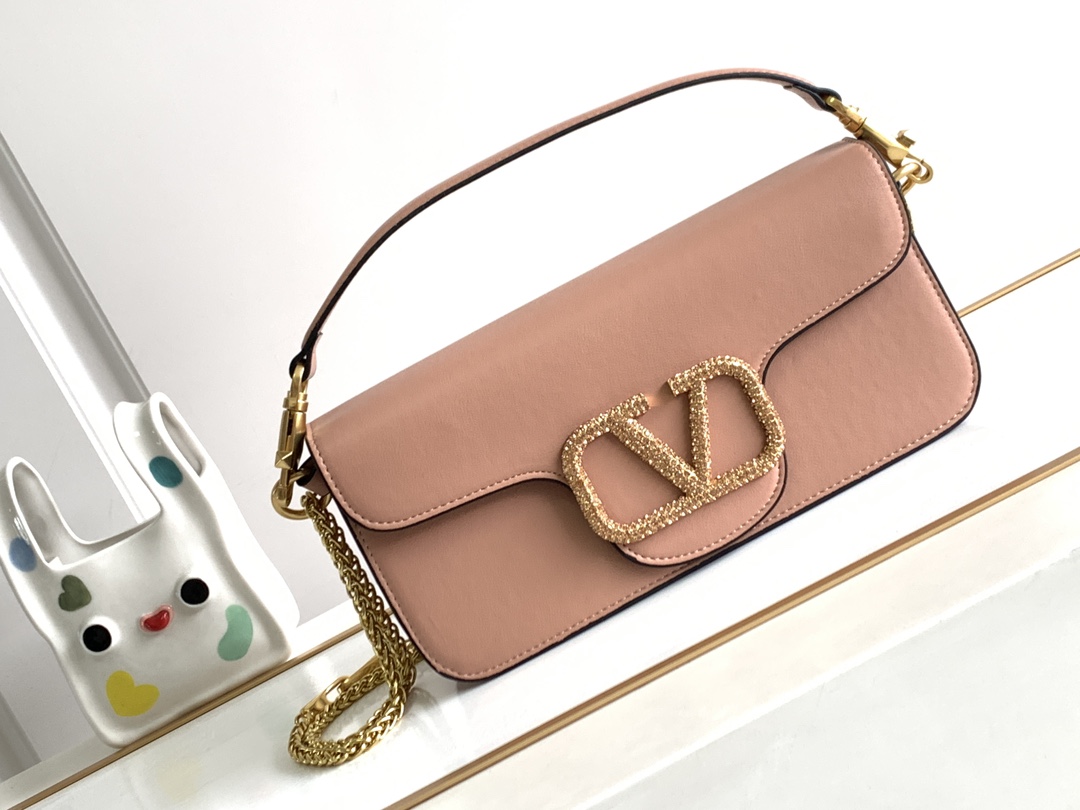 🆕🆕🆕MINI LOCÒ仿水晶装饰手袋-VLogo Signature施华洛世奇®仿水晶装饰-配可拆卸提