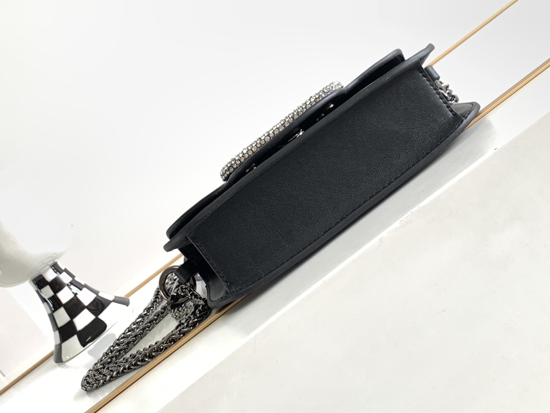 🆕🆕🆕MINI LOCÒ仿水晶装饰手袋-VLogo Signature施华洛世奇®仿水晶装饰-配可拆卸提