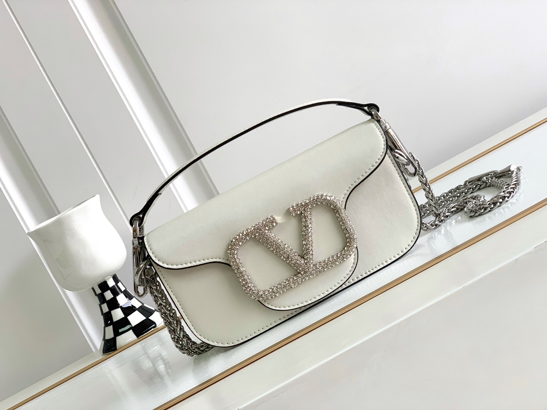 🆕🆕🆕MINI LOCÒ仿水晶装饰手袋-VLogo Signature施华洛世奇®仿水晶装饰-配可拆卸提