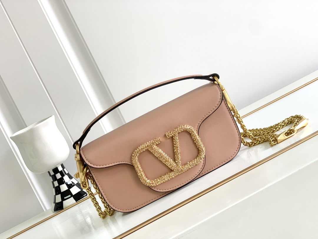 🆕🆕🆕MINI LOCÒ仿水晶装饰手袋-VLogo Signature施华洛世奇®仿水晶装饰-配可拆卸提