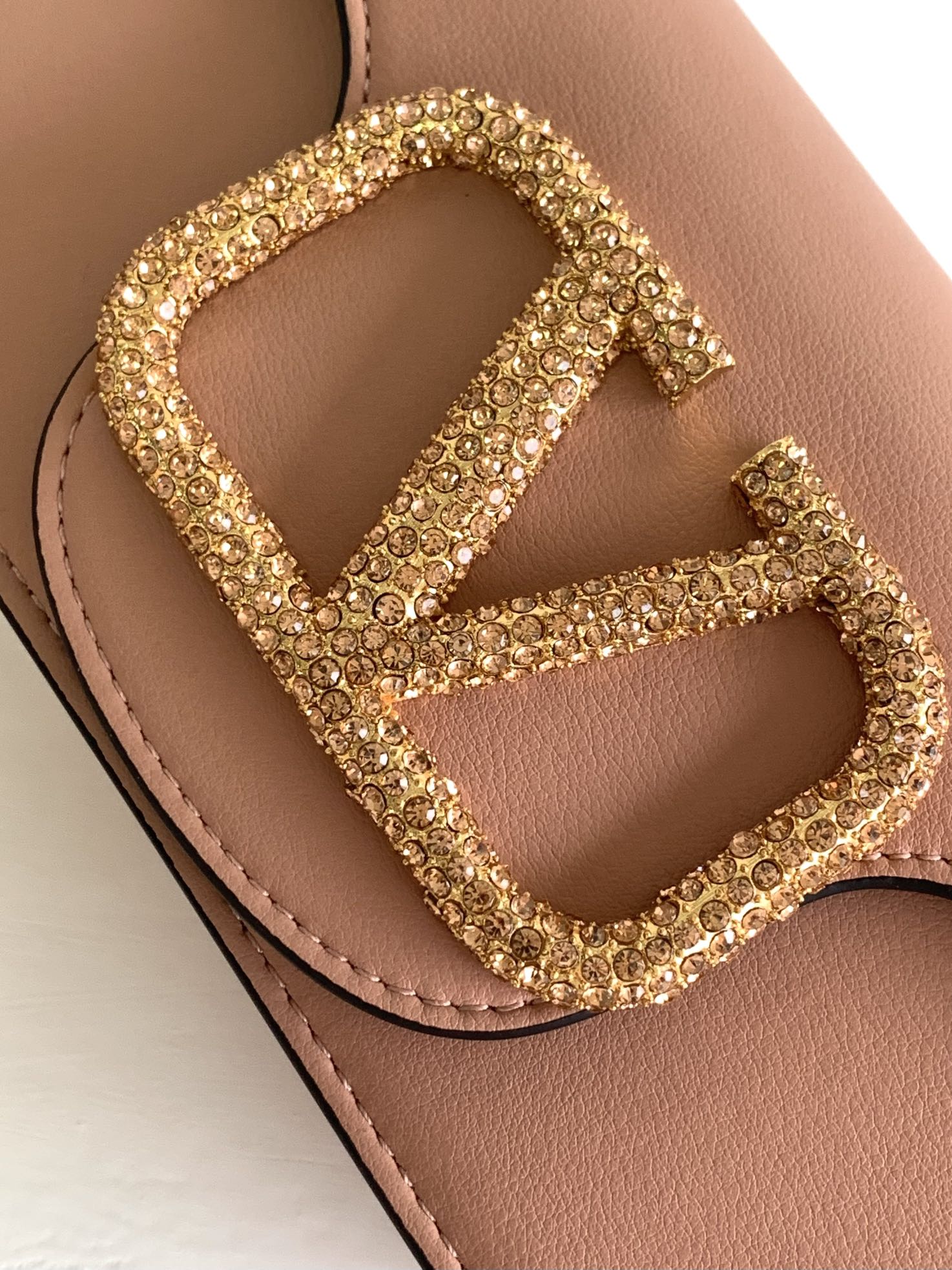 🆕🆕🆕MINI LOCÒ仿水晶装饰手袋-VLogo Signature施华洛世奇®仿水晶装饰-配可拆卸提