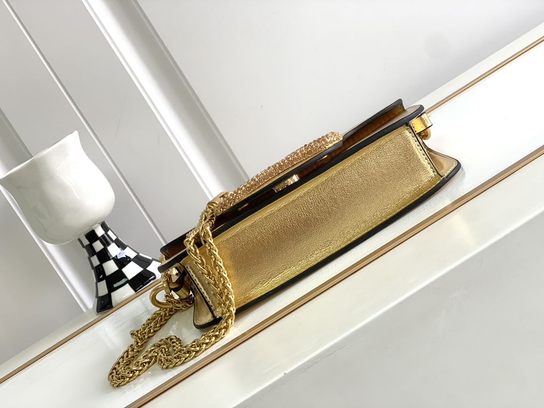 🆕🆕🆕MINI LOCÒ仿水晶装饰手袋-VLogo Signature施华洛世奇®仿水晶装饰-配可拆卸提