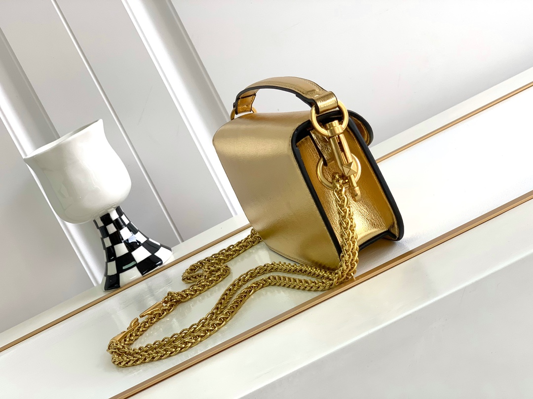 🆕🆕🆕MINI LOCÒ仿水晶装饰手袋-VLogo Signature施华洛世奇®仿水晶装饰-配可拆卸提