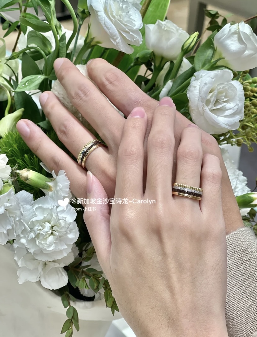 NO:634035,Boucheron, couple rings, Cartier high-end jewelry19860909宝诗龙,情侣对戒,,卡迪亚高端饰品,Jewelry