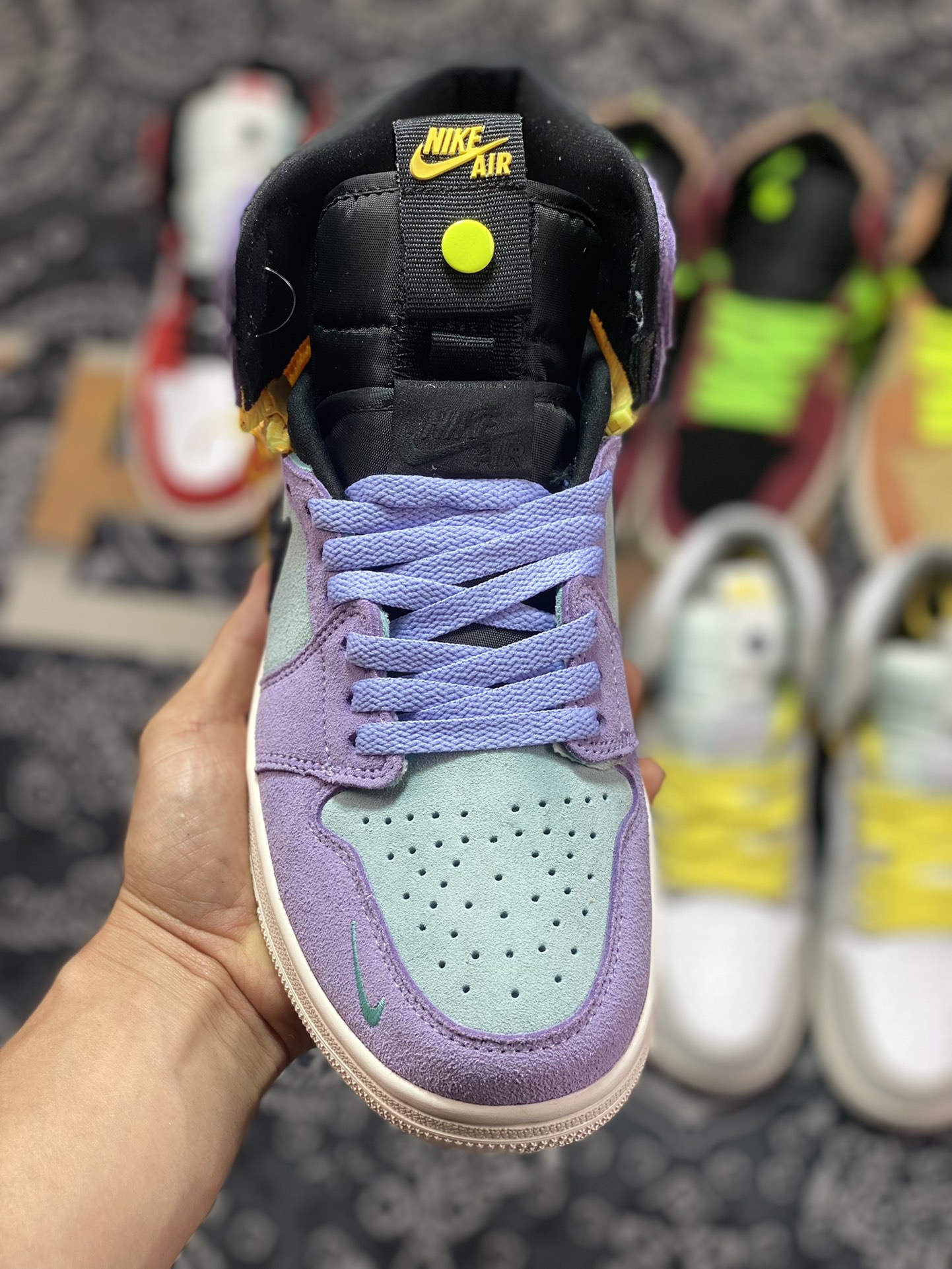 Air Jordan 1 Switch ”Violets Yellow” Violet Zipper J1 Joe 1 High Top Culture Basketball Shoes CW6576-300